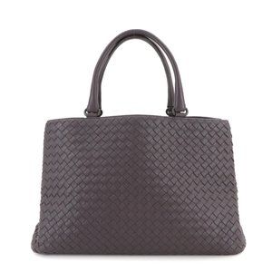 BOTTEGA VENETA Brown Leather Intrecciato Tote Bag
